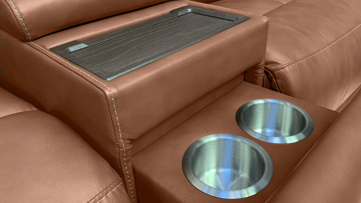 King Cowboy Saddle Brown 6 Pc P3 Power Reclining Sectional