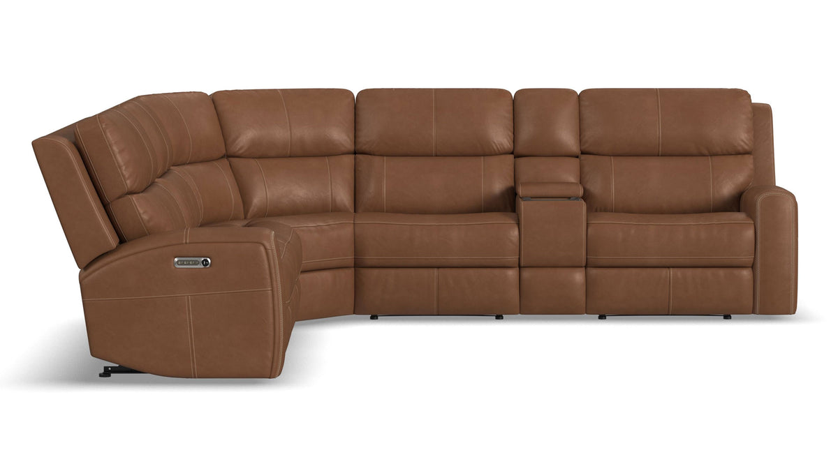 King Cowboy Saddle Brown 6 Pc P3 Power Reclining Sectional