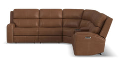 King Cowboy Saddle Brown 6 Pc P3 Power Reclining Sectional