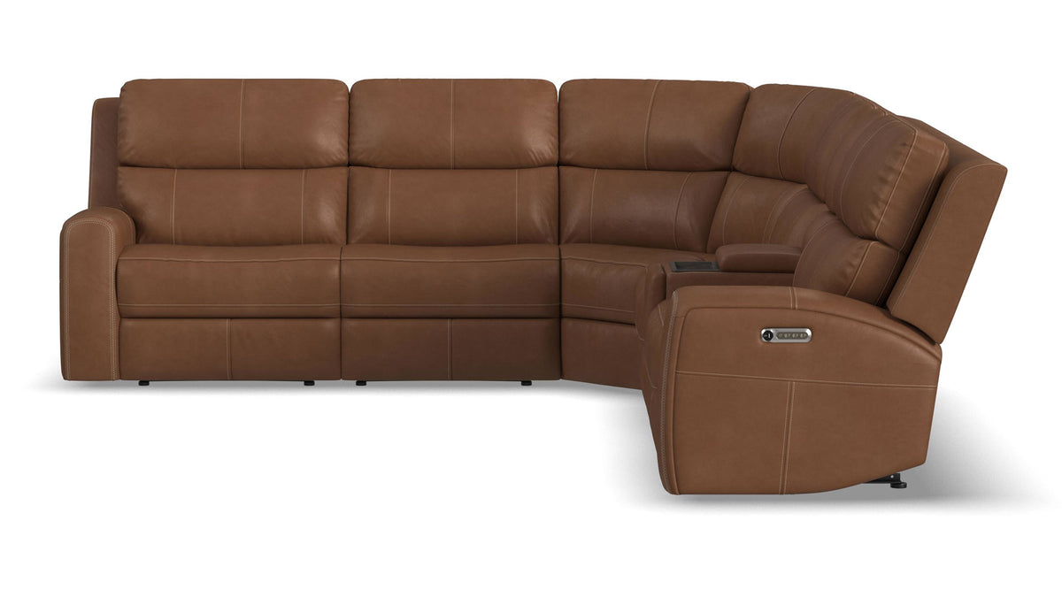 King Cowboy Saddle Brown 6 Pc P3 Power Reclining Sectional