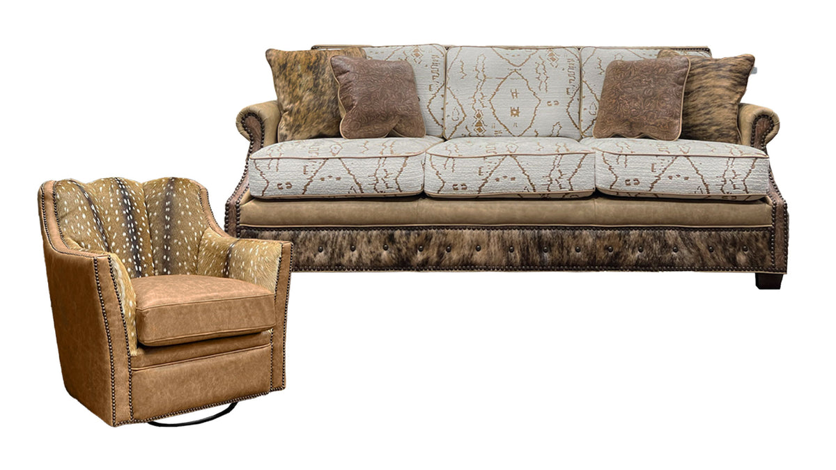 2PC SYLVESTER SOFA & SWIVEL CHAIR
