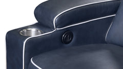 H266 Deep Blue Leather Home Theater Seating
