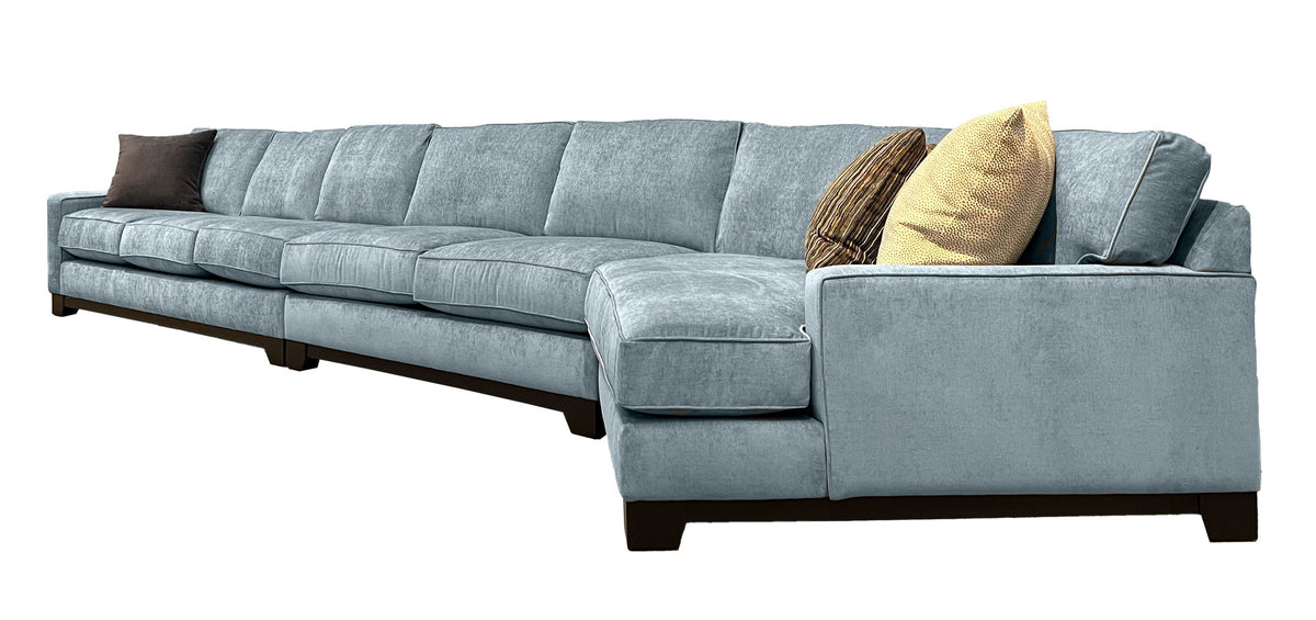 Lovely French Blue 3pc Seccional con cama de matrimonio