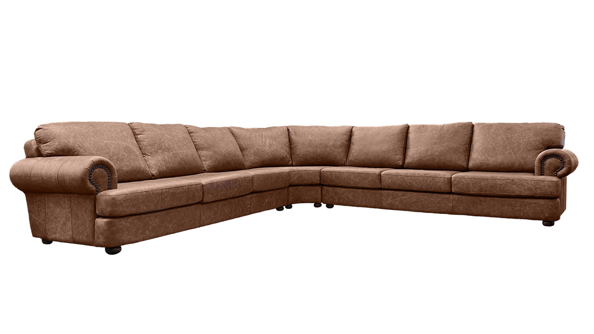 Giant 100% Leather Whiskey Sectional
