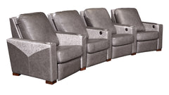 T2257 Charcoal Montana Leather Home Theater Seating