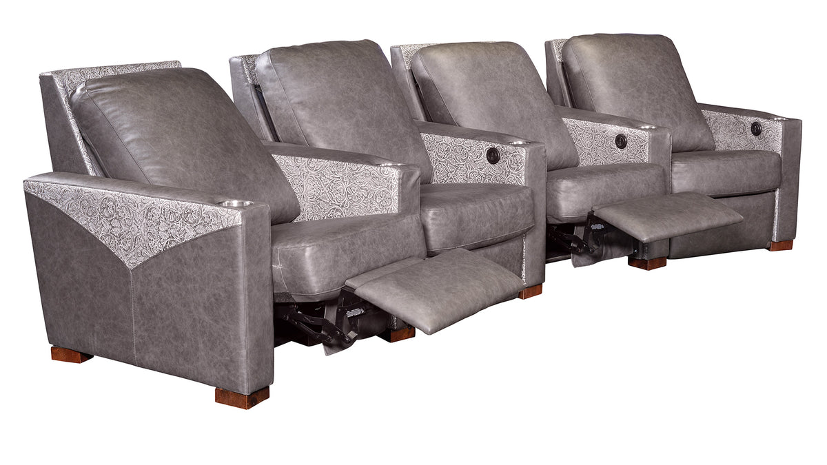 T2257 Charcoal Montana Leather Home Theater Seating