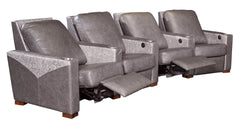 T2257 Charcoal Montana Leather Home Theater Seating