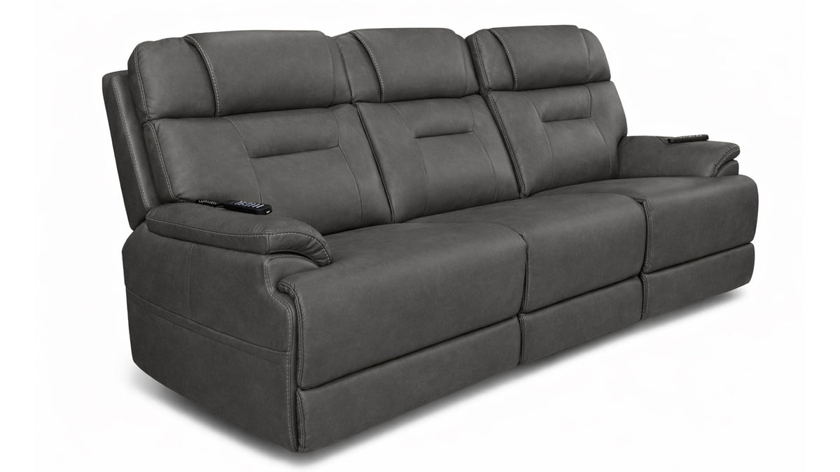 MacZcliner Dark Grey P6 3-Piece Power Reclining Lift Sofa | Gallery Furniture