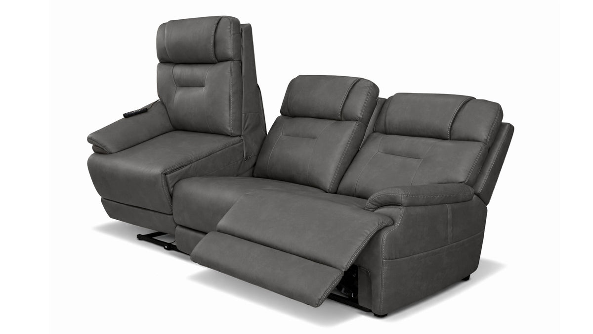 MacZcliner Dark Grey P6 3-Piece Power Reclining Lift Sofa | Gallery Furniture