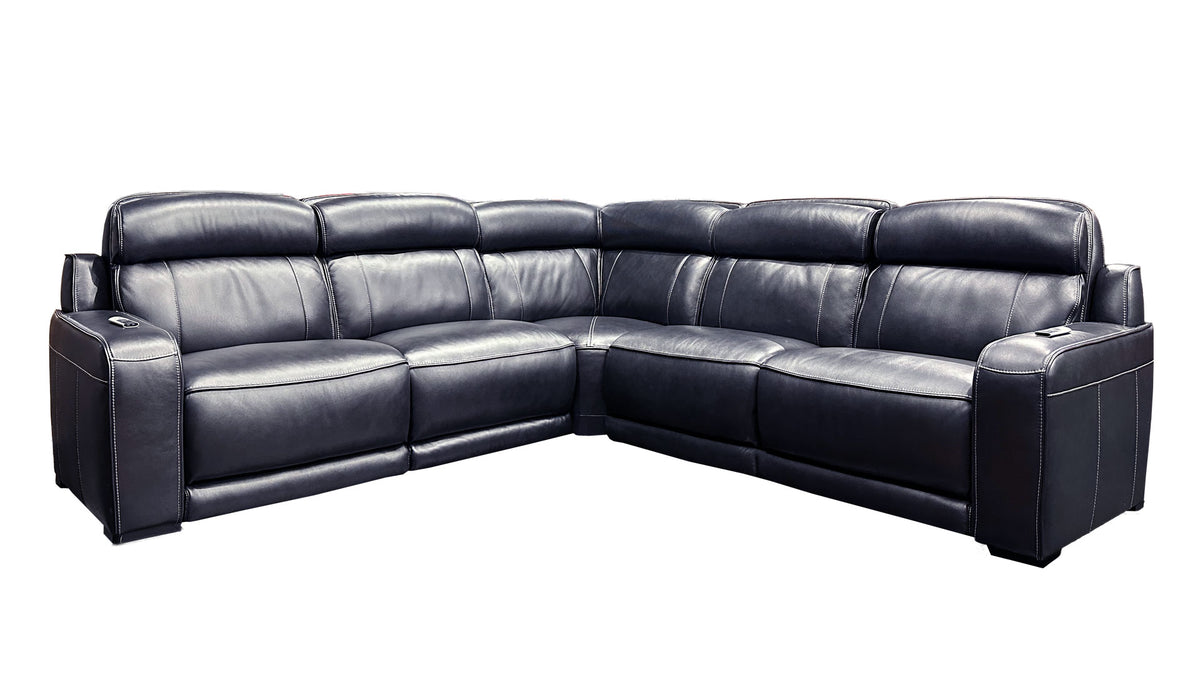 5pc Maverick Blueberry Sectional with Audio