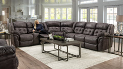 living shot of woman on sectional