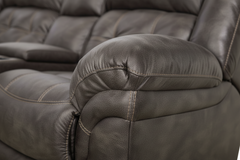 Close-up of a  recliner chair stitching
