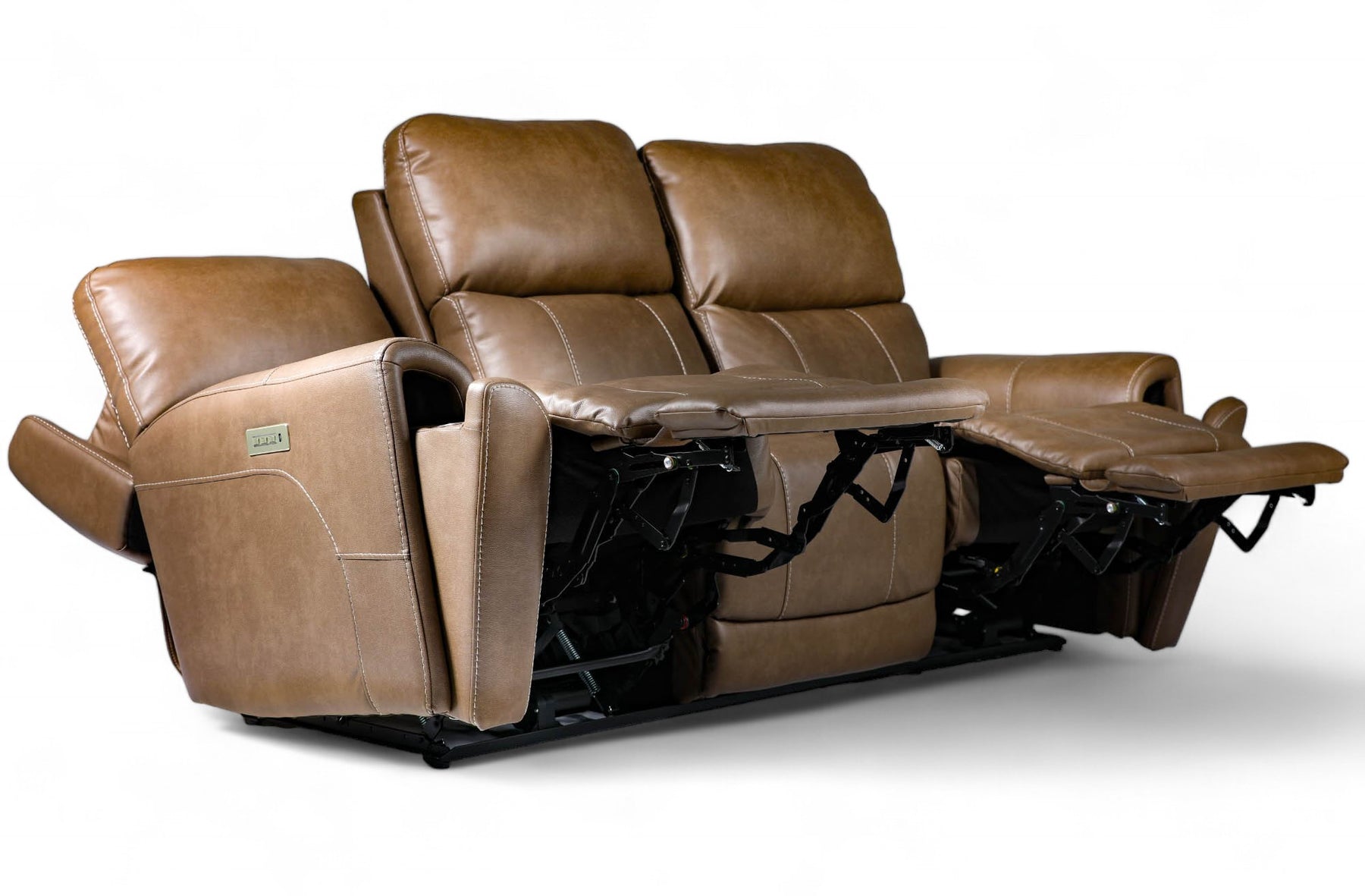 brown leather recliner reclined  zero gravity