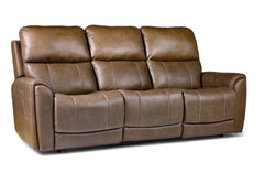 brown leather cougar sofa on white background