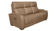 MacPulse P6 Tan Power Reclining Sofa with Immersive Sound | Performance Fabric | Gallery Furniture