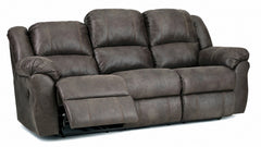 Tumbleweed Manual Reclining Sofa - Made in USA | Dark Grey Microfiber | Gallery Furniture