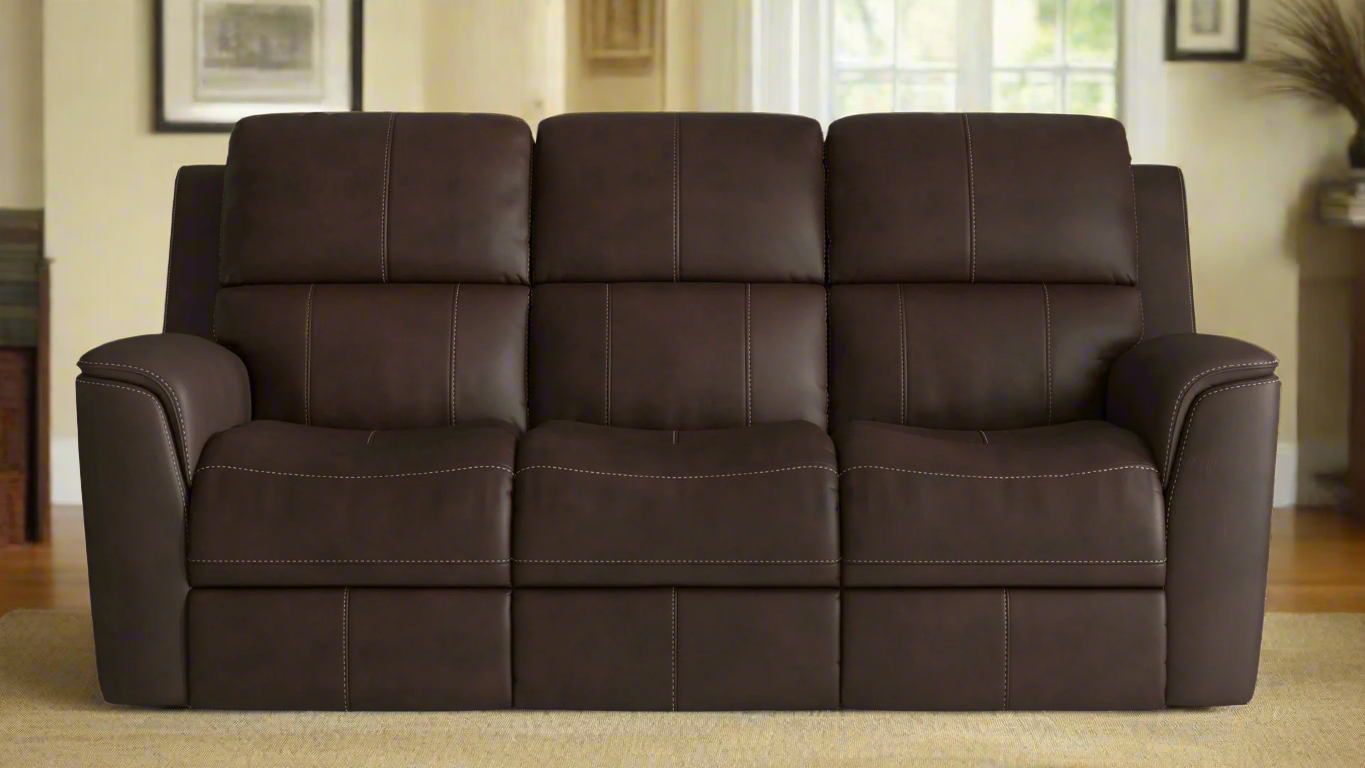 Big Spring Umber Brown Leather P3 Power Reclining Sofa