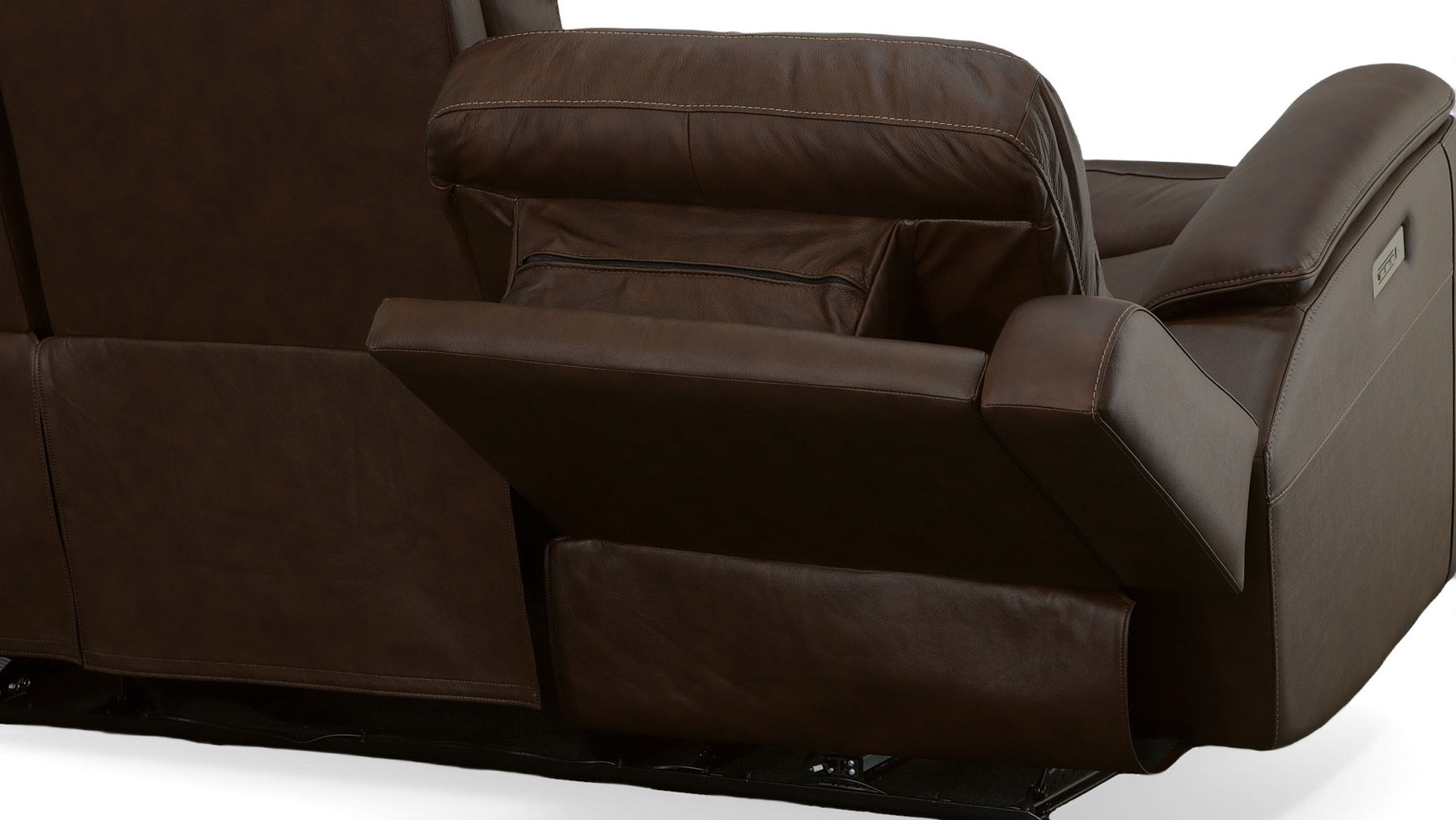 Big Spring Umber Brown Leather P3 Power Reclining Sofa