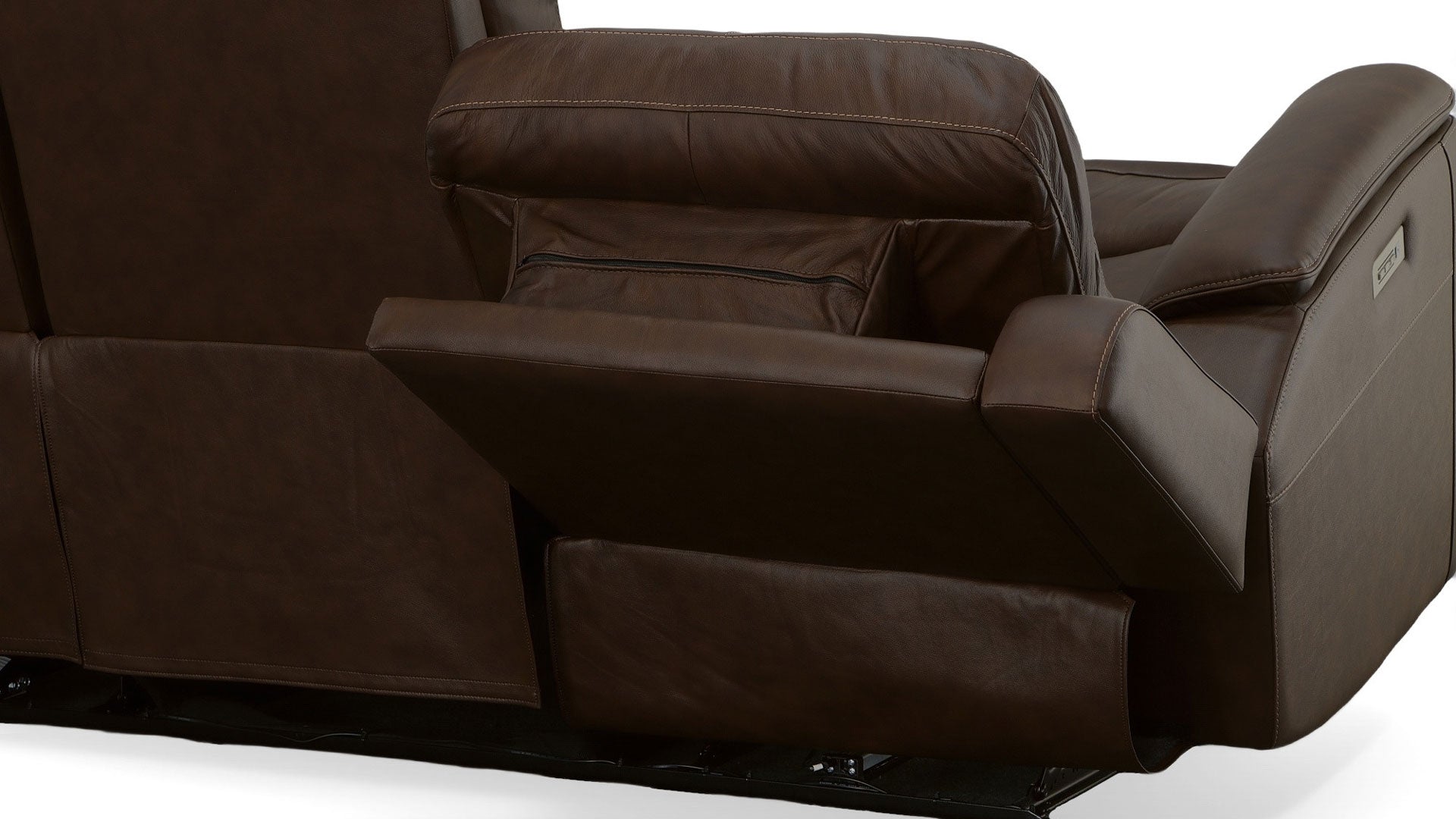 Big Spring Umber Brown Leather P3 Power Reclining Sofa