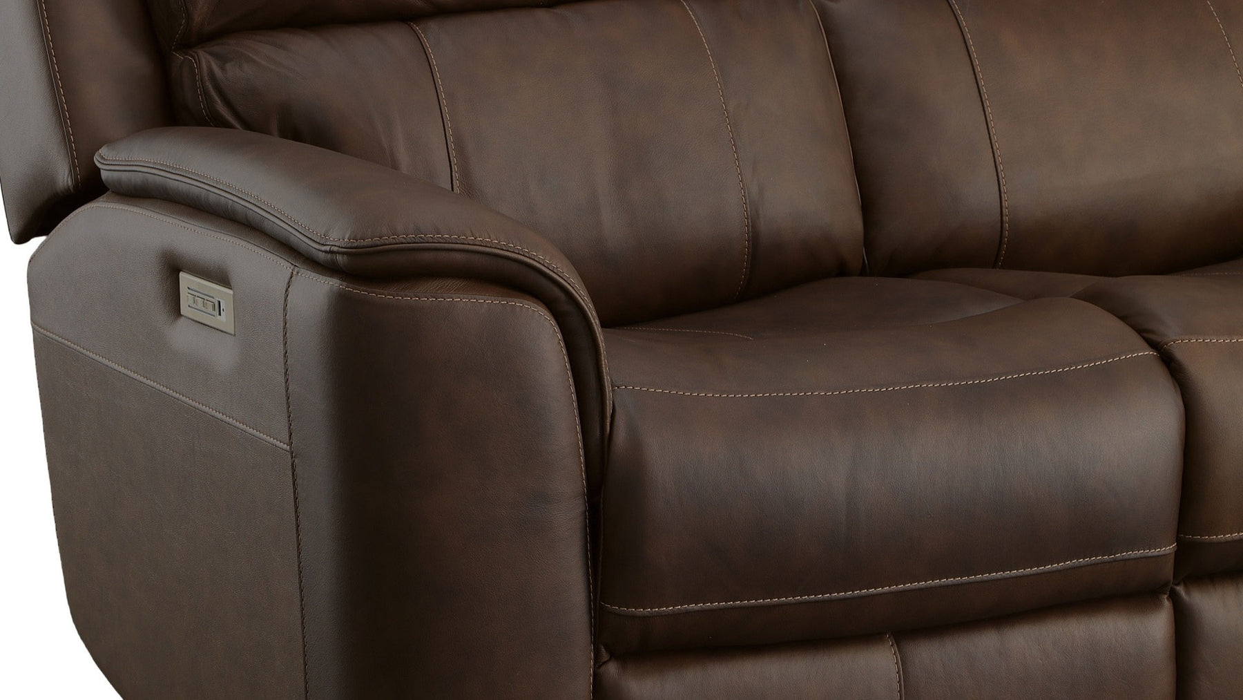 Big Spring Umber Brown Leather P3 Power Reclining Sofa
