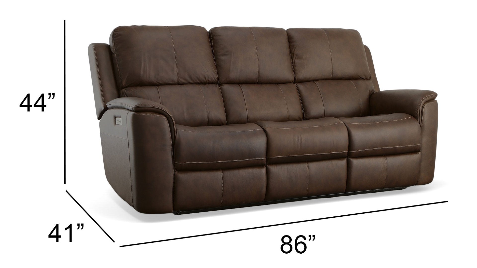 Big Spring Umber Brown Leather P3 Power Reclining Sofa