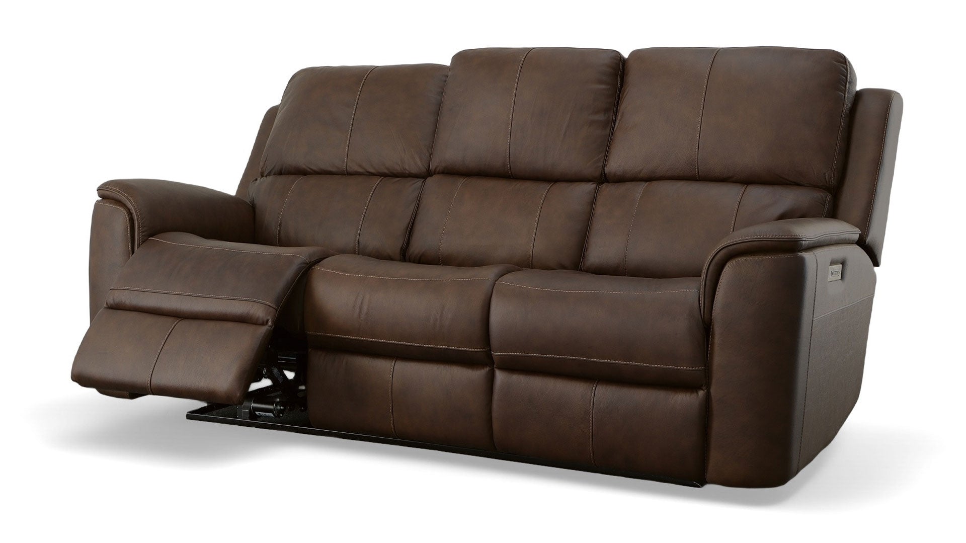 Big Spring Umber Brown Leather P3 Power Reclining Sofa