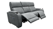 MacPulse P6 Charcoal Grey Power Reclining Sofa with Immersive Sound | Performance Fabric | Gallery Furniture