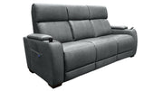 MacPulse P6 Charcoal Grey Power Reclining Sofa with Immersive Sound | Performance Fabric | Gallery Furniture