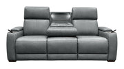 MacPulse P6 Charcoal Grey Power Reclining Sofa with Immersive Sound | Performance Fabric | Gallery Furniture