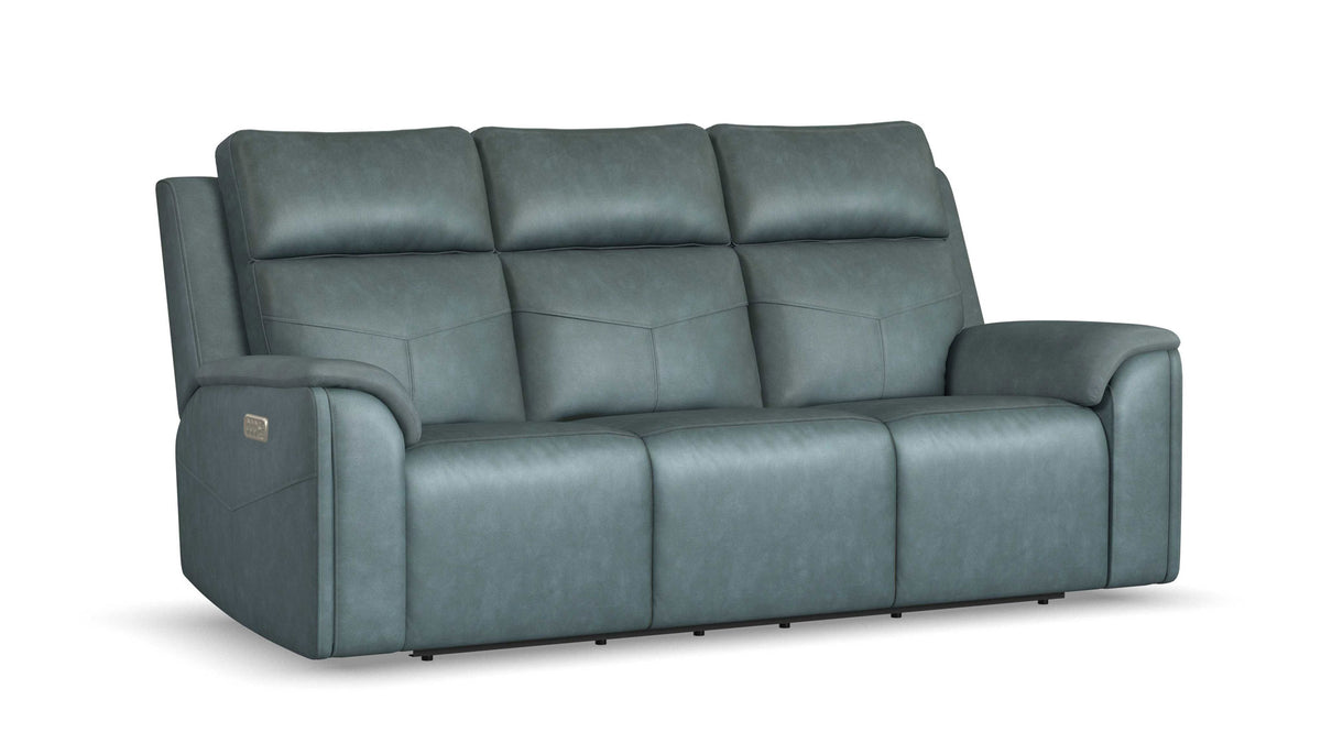 Thunderbird Admiral Blue P5 Power Reclining Sofa w/Massage, Heat, Lumbar, Pillow Tilt