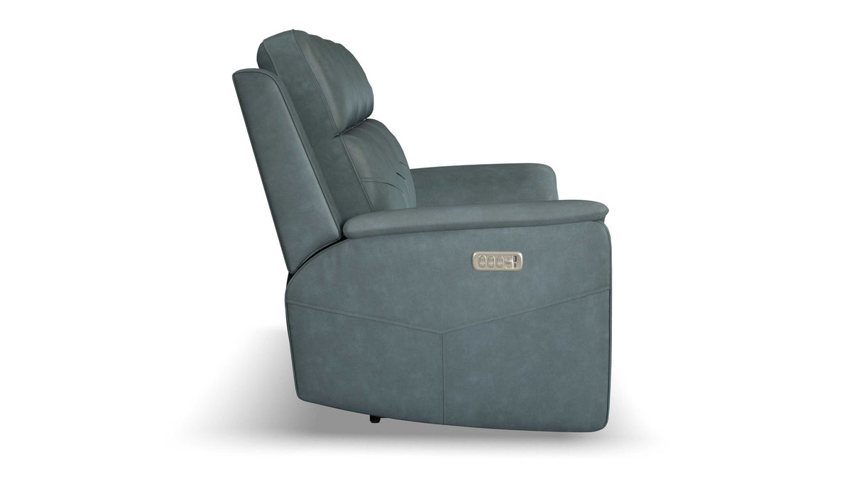 Thunderbird Admiral Blue P5 Power Reclining Sofa w/Massage, Heat, Lumbar, Pillow Tilt