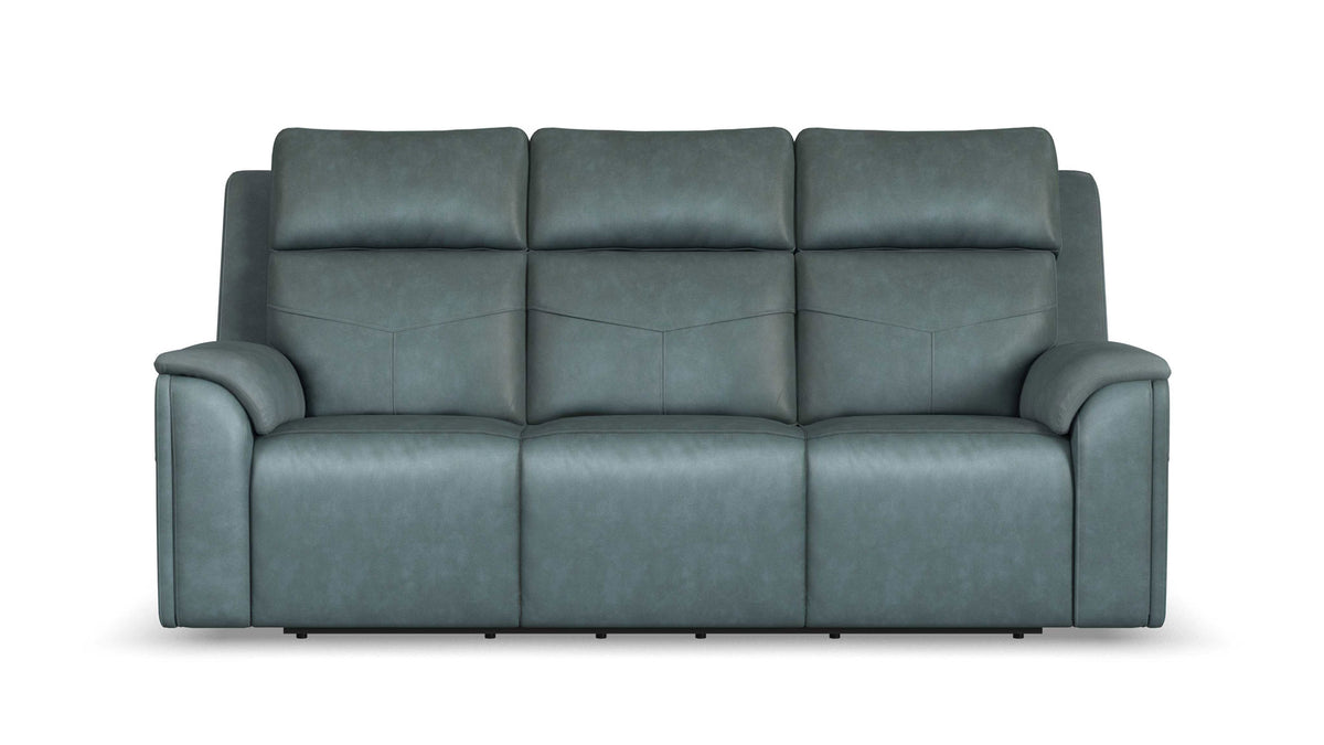 Thunderbird Admiral Blue P5 Power Reclining Sofa w/Massage, Heat, Lumbar, Pillow Tilt