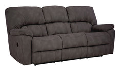 Gray reclining sofa on a white background