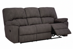 Rhino Pewter Dual Reclining Sofa w/Reliapel Performance fabric