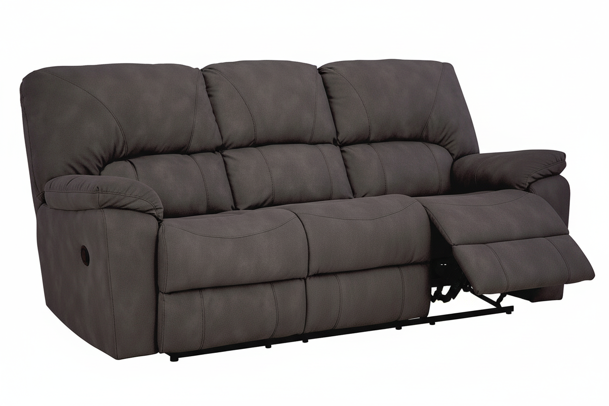Rhino Pewter Dual Reclining Sofa w/Reliapel Performance fabric