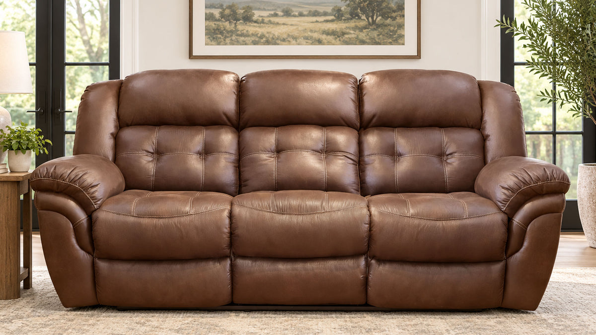 Marcelina Espresso Manual Reclining Sofa | Made in USA | Homestretch