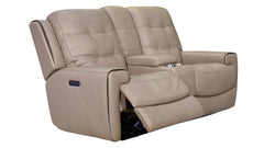 Wicklow Putty Leather 3pc Power Reclining Set
