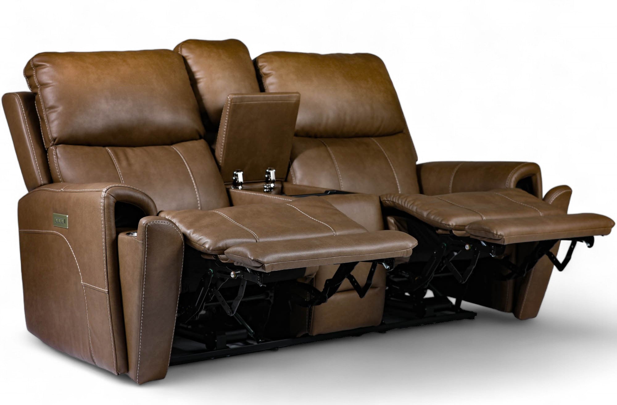 Loveseat Cougar Cappuccino P3  c/Consola Reclinable Eléctrico