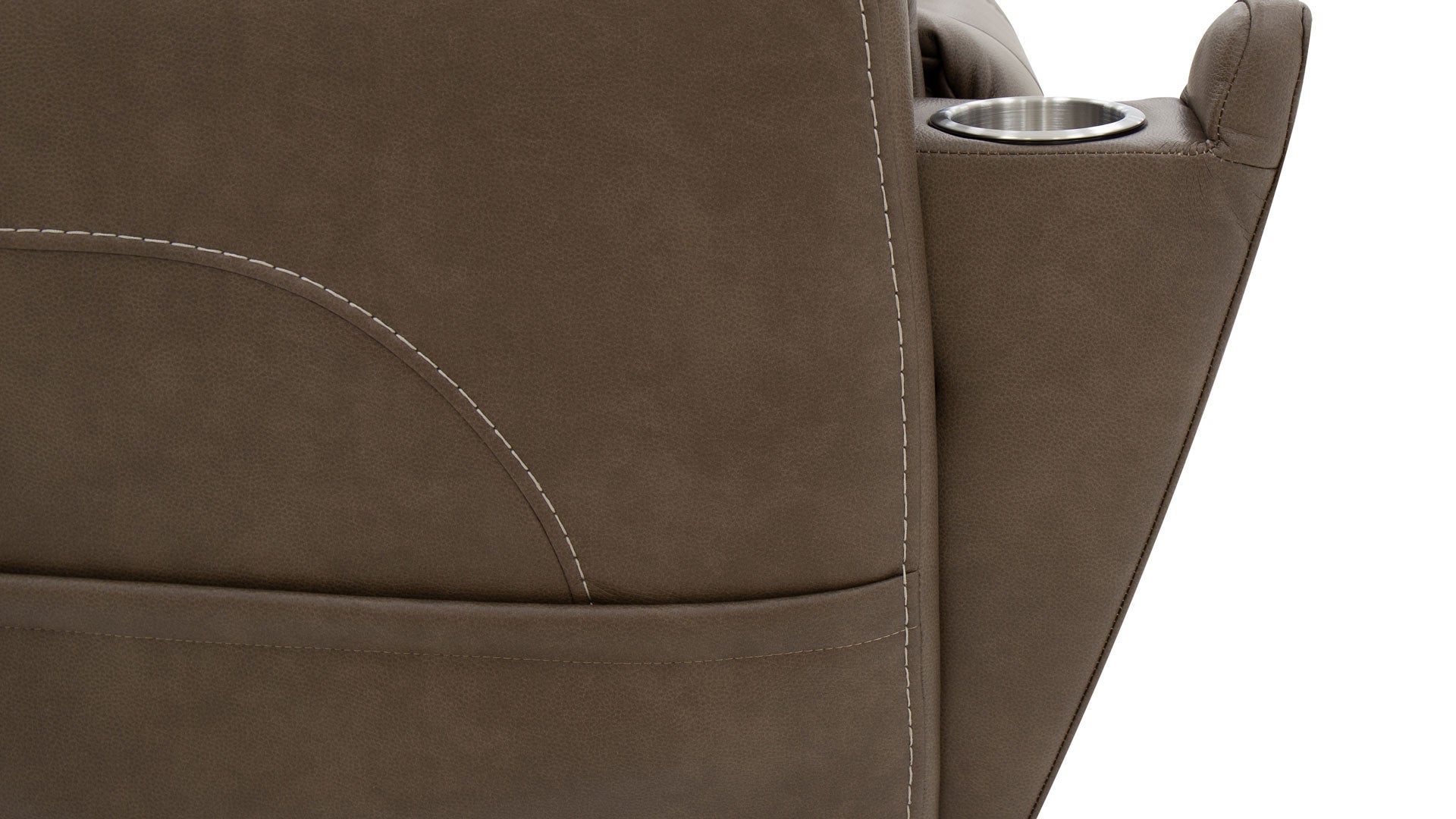 Cougar Cappuccino Power Recliner – Performance Fabric Upholstered Living Room Chair with Heat & Massage | Gallery Furniture