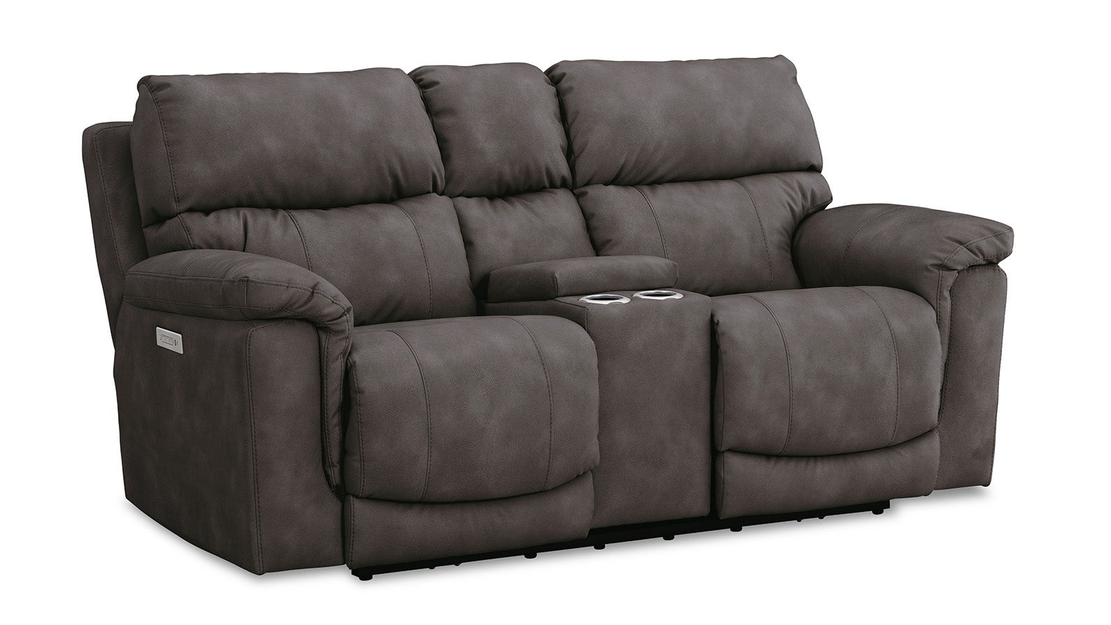Sofá reclinable eléctrico Pewter P3 con consola