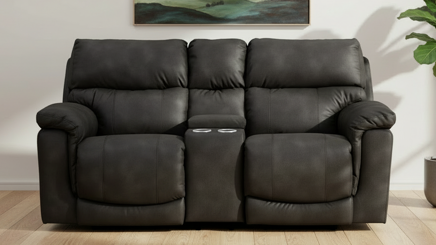 Sofá reclinable eléctrico Pewter P3 con consola