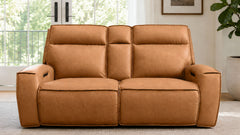 Cordova Cinnamon P3 Power Reclining Performance Fabric Loveseat | Gallery Furniture