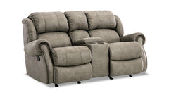 Gray reclining sofa on a white background