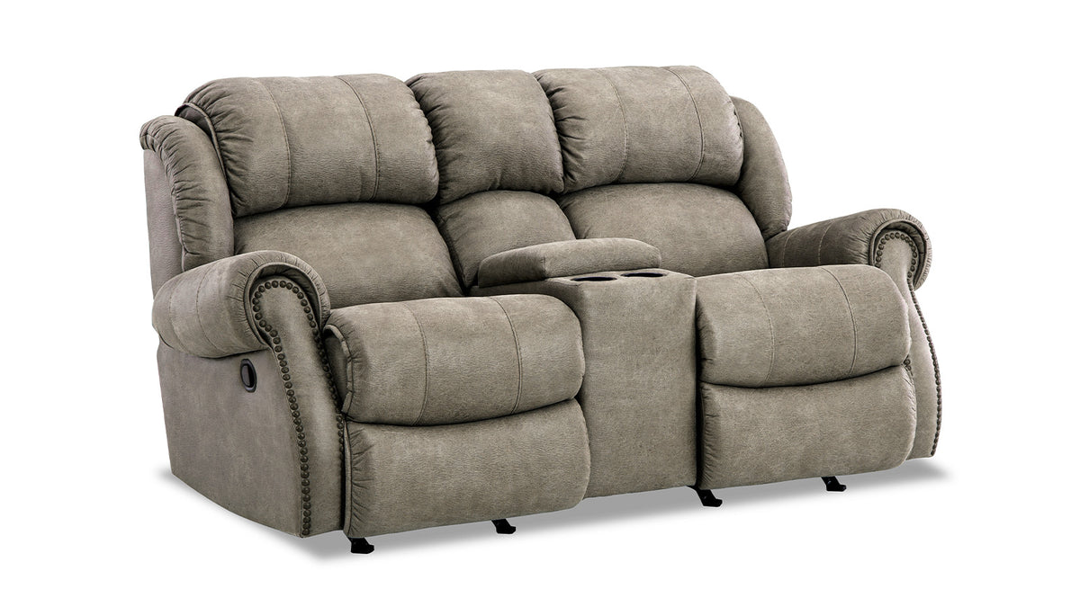 Gray reclining sofa on a white background
