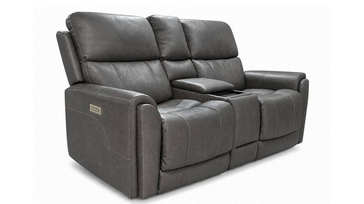 Loveseat Cougar Gris Oscuro P3 c/Consola Reclinable Eléctrico 