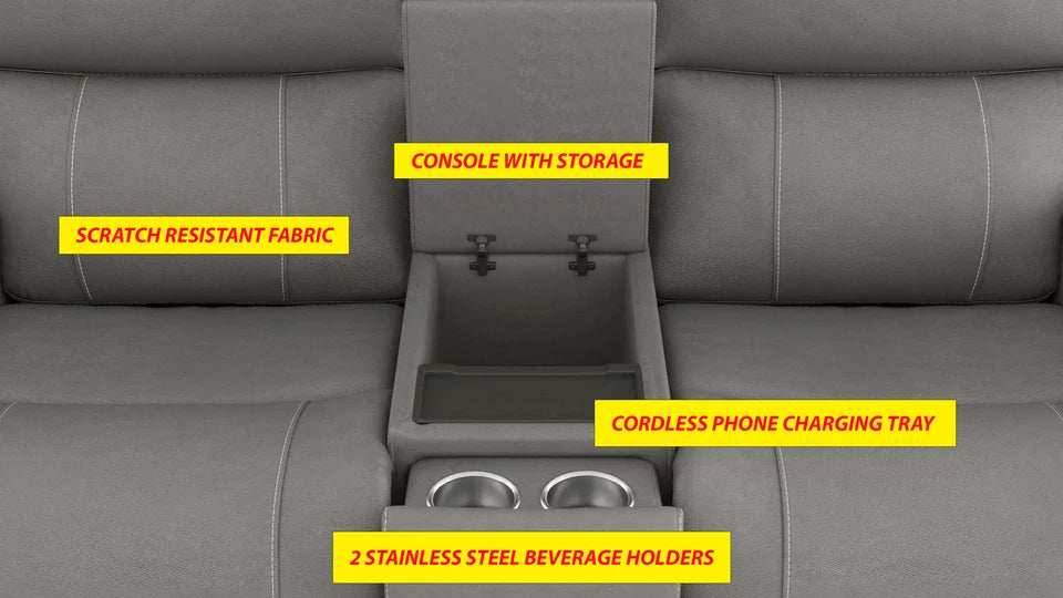Cougar Dark Grey P3 Reclining Set | Made In America