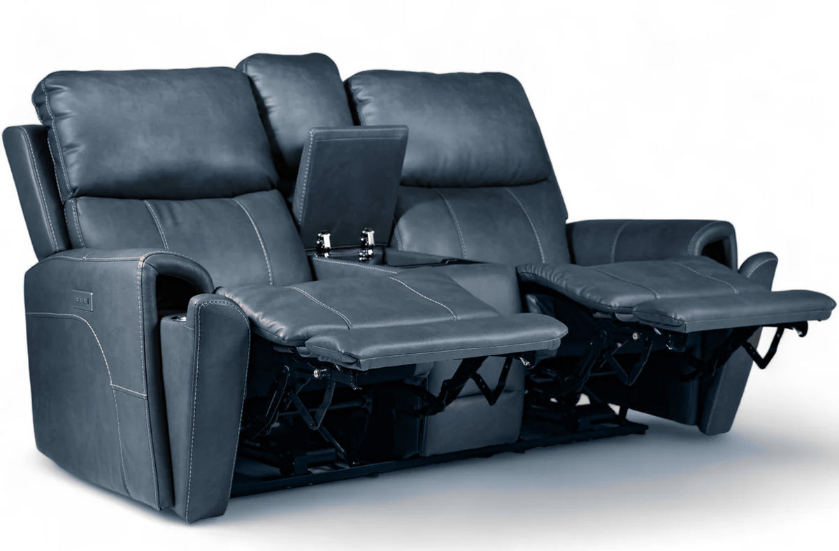 Cougar Navy P3 Power Reclining Loveseat w/Console