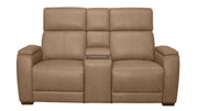 MacPulse P6 Tan Power Reclining Sofa with Immersive Sound | Performance Fabric | Gallery Furniture