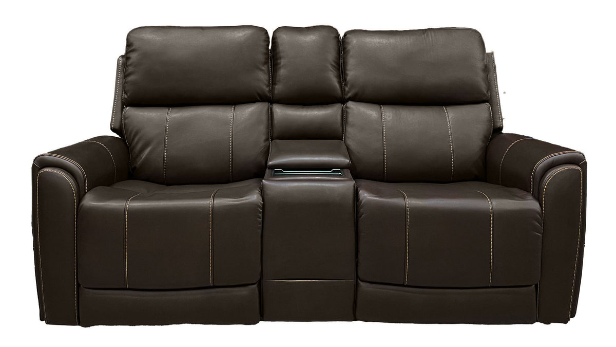 Cougar Walnut Power Reclining Loveseat w/Console