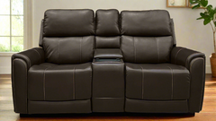 Cougar Walnut Power Reclining Loveseat w/Console